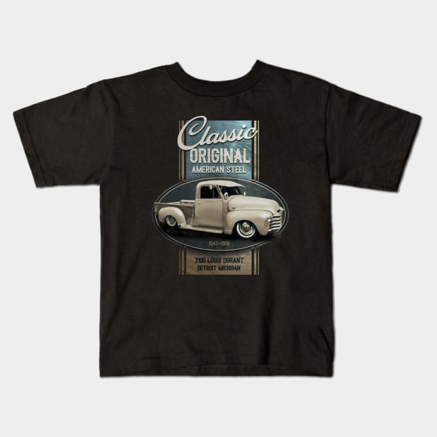 Classic Chevy Truck Kids T-Shirt by hardtbonez